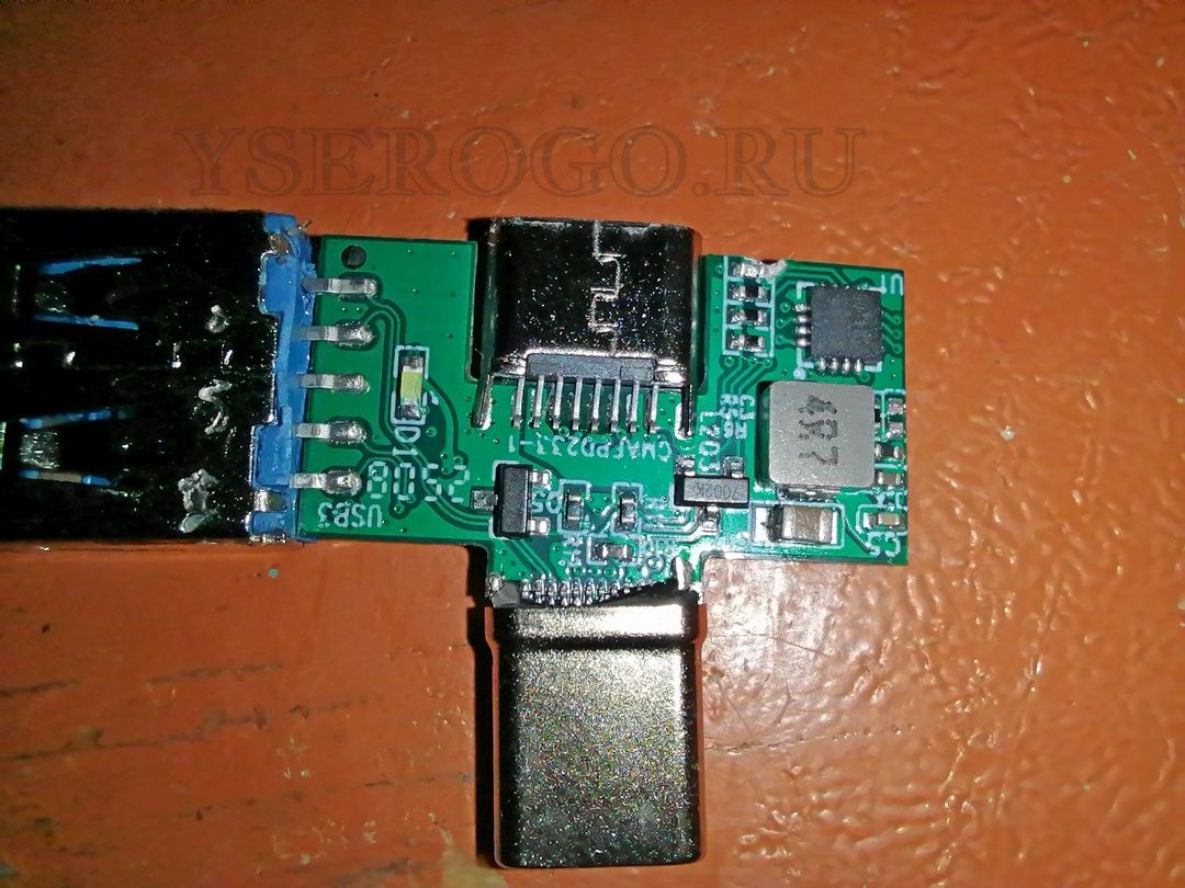 Плата адаптера USB-C для одновременной быстрой зарядки PD и передачи данных USB 3